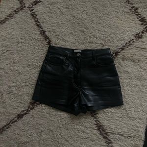 Wilfred black leather hot shorts